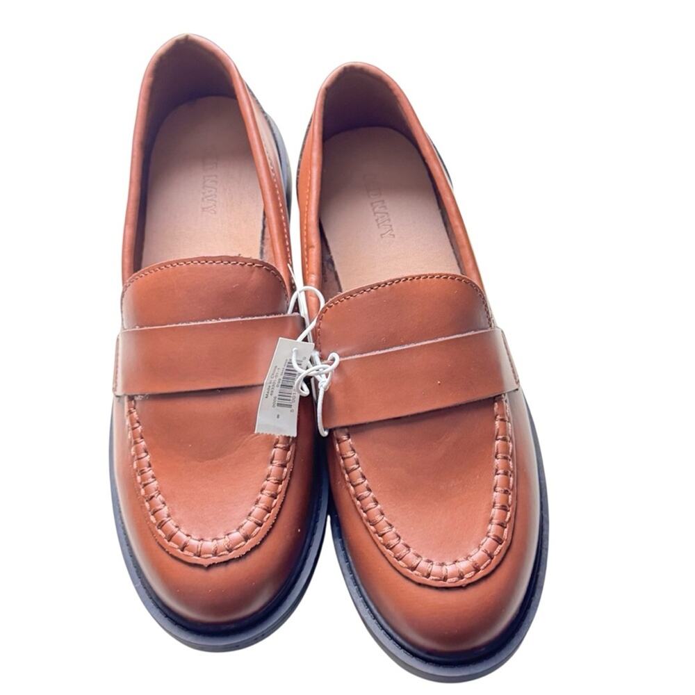 Old Navy Women's Low Heel Preppy Style Cognac Modern Penny Loafer
Sz 8
